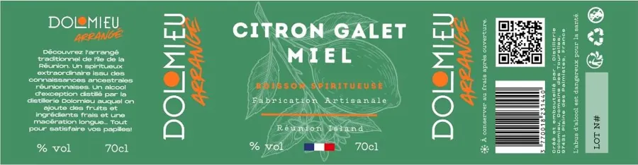 Étiquette Citron Galet Miel